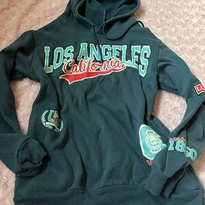 Los Angeles California Teal Hooded Sweatshirt - Women